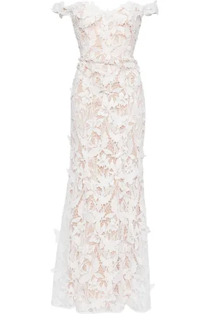 Marchesa Notte Abendkleid mit Spitzendetail