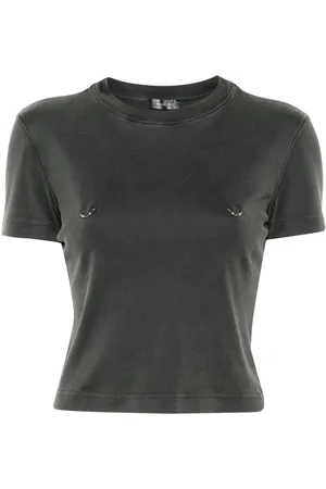 MUGLER Cropped-T-Shirt mit Ringdetail