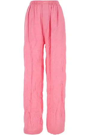 Balenciaga Weite Seidenhose mit Jacquard-Logo
