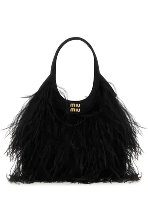 Miu Miu Satin-Handtasche mit Federdetail