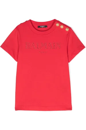 Balmain T-Shirt mit Glitter-Logo