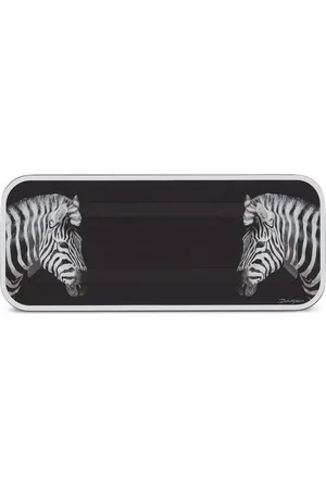 Dolce & Gabbana Holztablett mit Zebra-Print