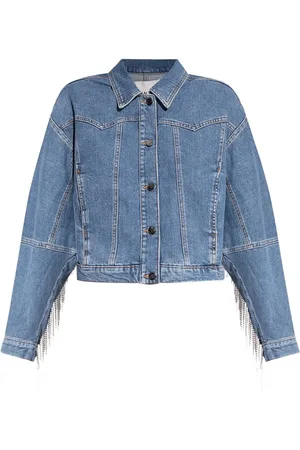 Munthe Jeansjacke mit Kristallfransen