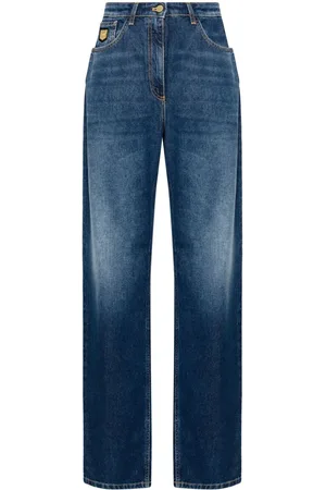 Elisabetta Franchi Boyfriend-Jeans mit Logo-Schild