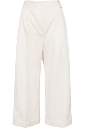 Maison Kitsuné Bundfaltenhose mit gerolltem Saum