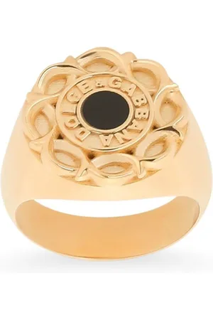 Dolce & Gabbana Emaillierter Ring mit DG-Print