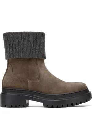 Brunello Cucinelli Monili-Trim Stiefeletten mit Blockabsatz