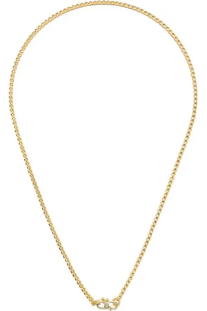 Prounis 22kt Solo Loop-in-Loop Gelbgoldhalskette mit Diamanten