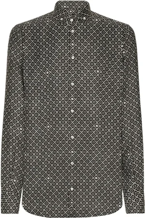 Dolce & Gabbana Seidenhemd mit geometrischem Print