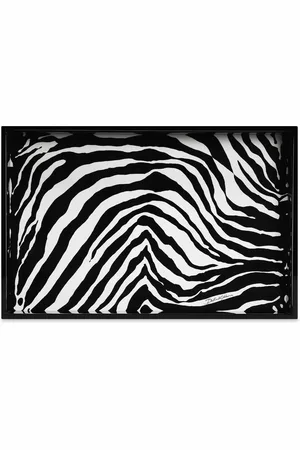 Dolce & Gabbana Tablett aus Holz mit Zebra-Print