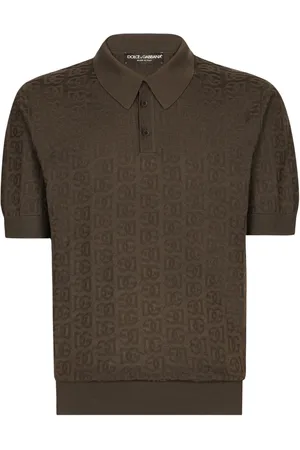Dolce & Gabbana Seiden-Poloshirt aus Monogramm-Jacquard