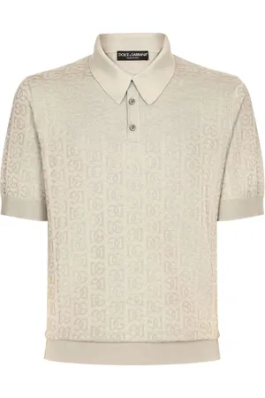 Dolce & Gabbana Seiden-Poloshirt aus Monogramm-Jacquard