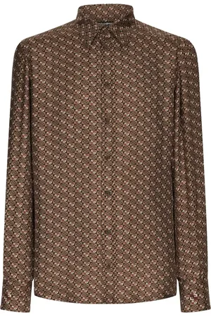 Dolce & Gabbana Seidenhemd mit geometrischem Print