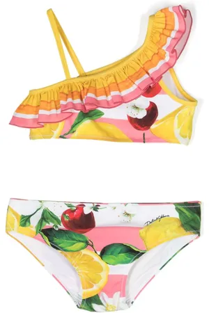 Dolce & Gabbana One-Shoulder-Bikini mit Blumen-Print