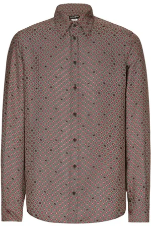 Dolce & Gabbana Seidenhemd mit geometrischem Print