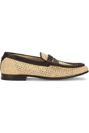 Dolce & Gabbana Gewebte Loafer aus Bast