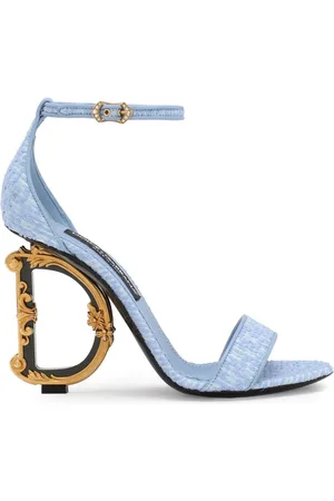Dolce & Gabbana Bouclé-Sandalen mit barockem DG-Absatz 105mm