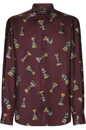 Dolce & Gabbana Seidenhemd mit Schachmotiv