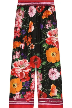 Dolce & Gabbana Seidenhose mit Blumen-Print