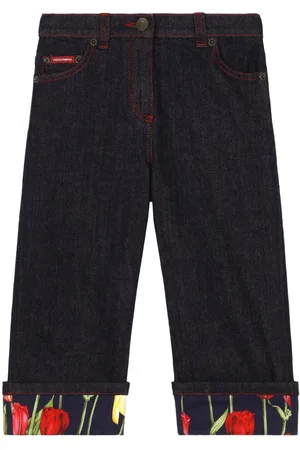 Dolce & Gabbana Blumenjeans mit Umschlag