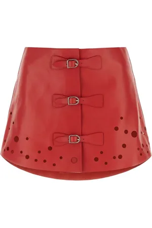Durazzi Milano Leder-Minirock mit Lochmuster