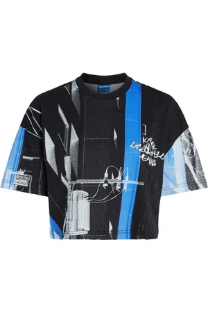 Karl Lagerfeld Cropped-T-Shirt mit Tokyo-Print