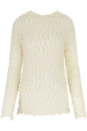 Jil Sander Langarmshirt aus Mesh mit rundem Ausschnitt