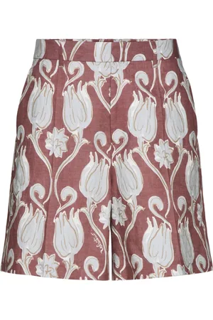 VALENTINO GARAVANI Leinenshorts mit Blumen-Print