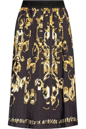 VERSACE Plissierter Watercolour Couture Midirock
