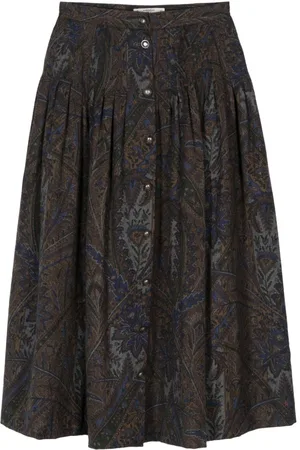 VALENTINO GARAVANI 1970s Midirock mit botanischem Print
