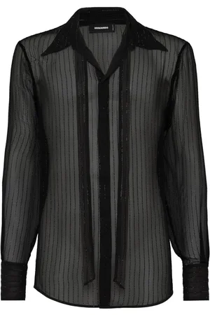 Dsquared2 Semi-transparentes Hemd mit Kristallen