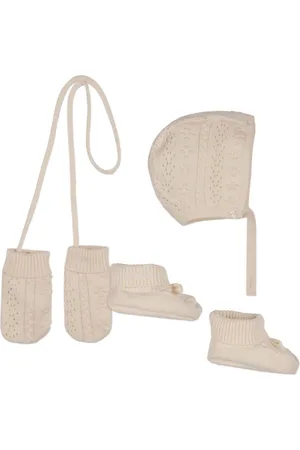 Chloé Mützen-Set aus Pointelle-Strick mit Schleifendetail (3er-Set)