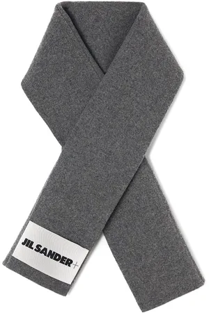 Jil Sander Melierter Schal mit Logo-Applikation