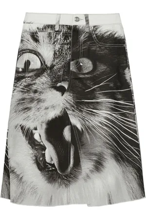 Tory Burch Jeansrock mit Katzen-Print