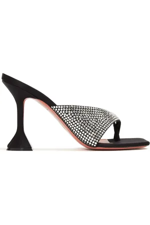 Amina Muaddi Shiona Mules mit Kristallen 95mm