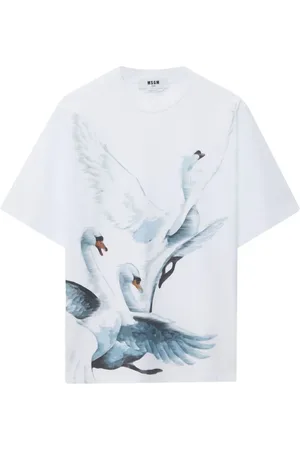 Msgm T-Shirt mit Schwan-Print