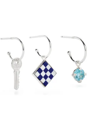 WOUTERS & HENDRIX Mosaic and topaz hoop earrings