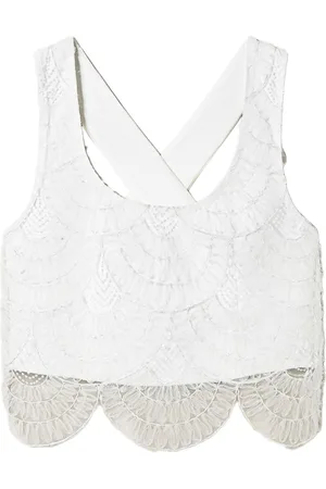 Twin-Set Krepptop mit Organza-Overlay