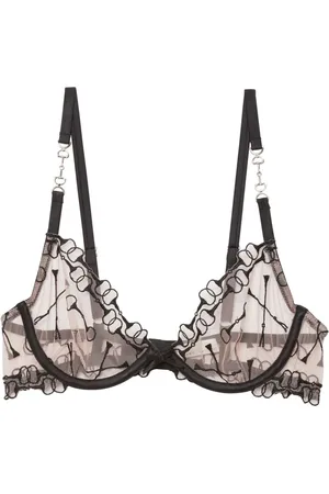 FLEUR DU MAL Halbschalen-BH mit Equestrian-Stickerei