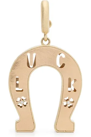 Lauren Rubinski 14kt Horseshoe Gelbgoldanhänger mit Diamant
