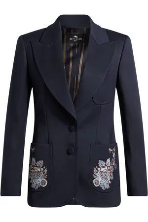 Etro Wollblazer mit Blumenstickerei