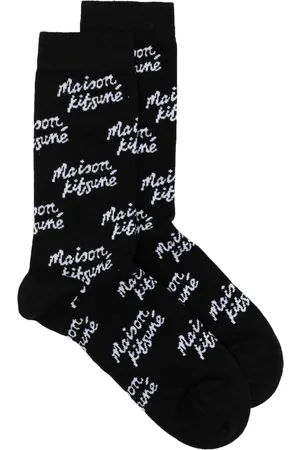 Maison Kitsuné Gestrickte Socken mit Monogramm