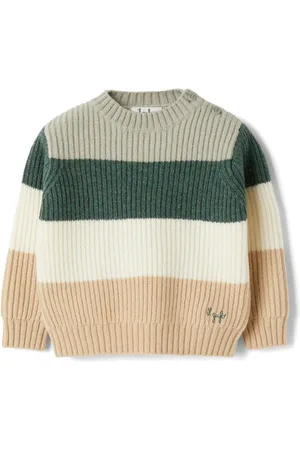 Il gufo Gestreifter Pullover mit Stickerei