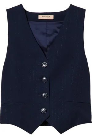 Twin-Set Nadelstreifen-Weste mit Lurex-Detail