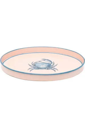 Les-Ottomans Handbemaltes Krebs-Tablett (32cm x 20cm)