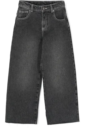 DOUUOD KIDS Jeans mit Logo-Stickerei