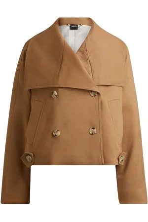 HUGO BOSS Cropped-Jacke mit drapiertem Kragen