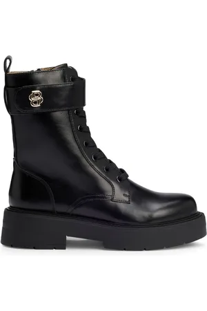 HUGO BOSS Schnürstiefel mit Logo-Schild