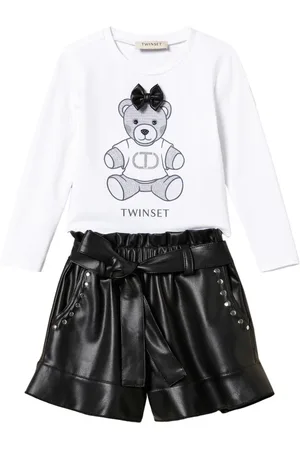 Twin-Set Gerüschtes T-Shirt und Shorts
