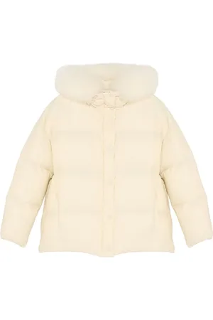 YVES SALOMON Kapuzenjacke mit Lammwollbesatz